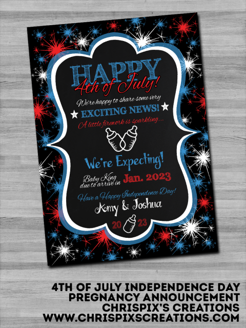 4th of July Independence Day Pregnancy Announcement