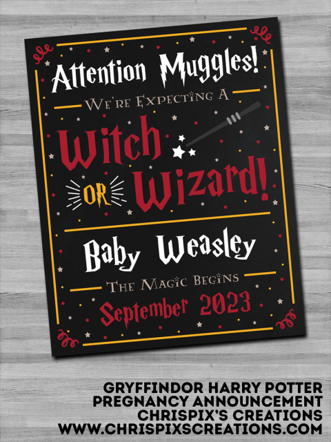 Gryffindor Harry Potter Birthday Poster Chalkboard